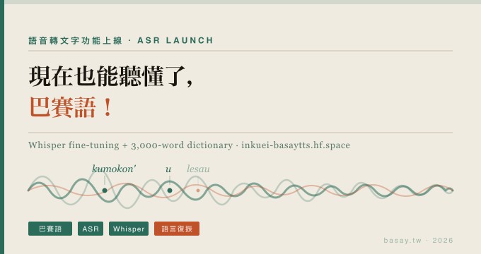語音轉文字功能上線— 現在也能聽懂了, 巴賽語！